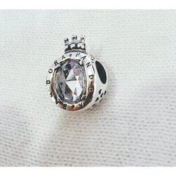 Pandora Sterling Silver Clear Sparkling Crown O Charm For Bracelet S925ALE Silve - Picture 5 of 5